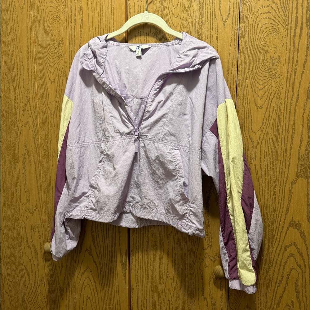 Purple color block windbreaker